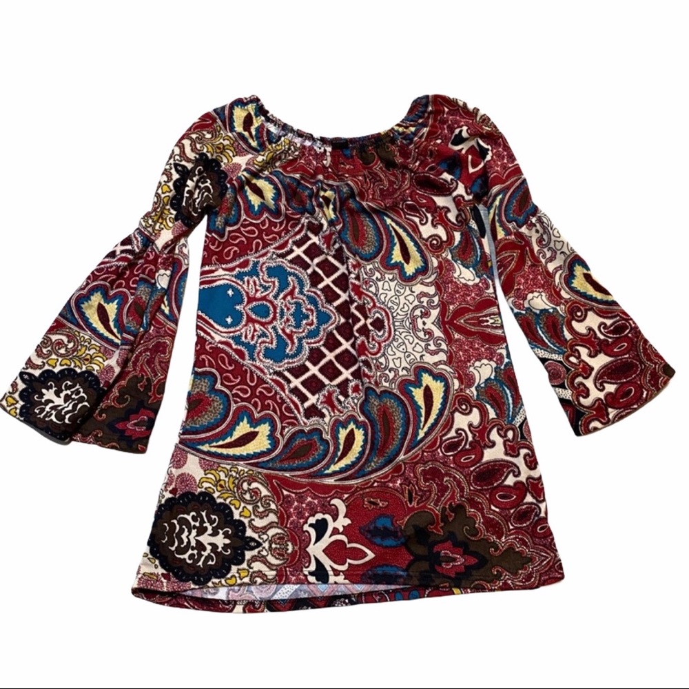 Win Win Off the Shoulder Tunic with Bell Sleeves